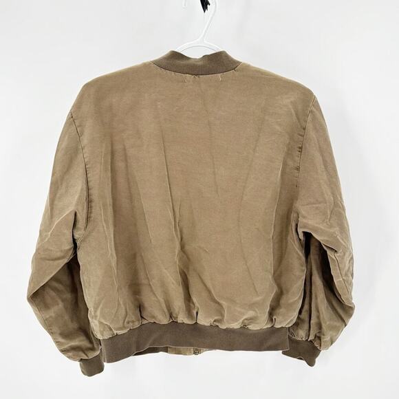 Young Fabulous & Broke Utility Bomber cropped Jacket Khaki size Small - Picture 2 of 5